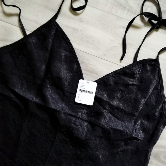 NWT Free People Tie Strap Slip Dress in Black - Picture 7 of 14